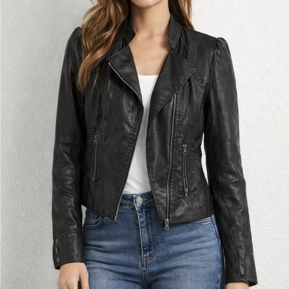 LIKE NEW • GUESS • Faux Leather Jacket •